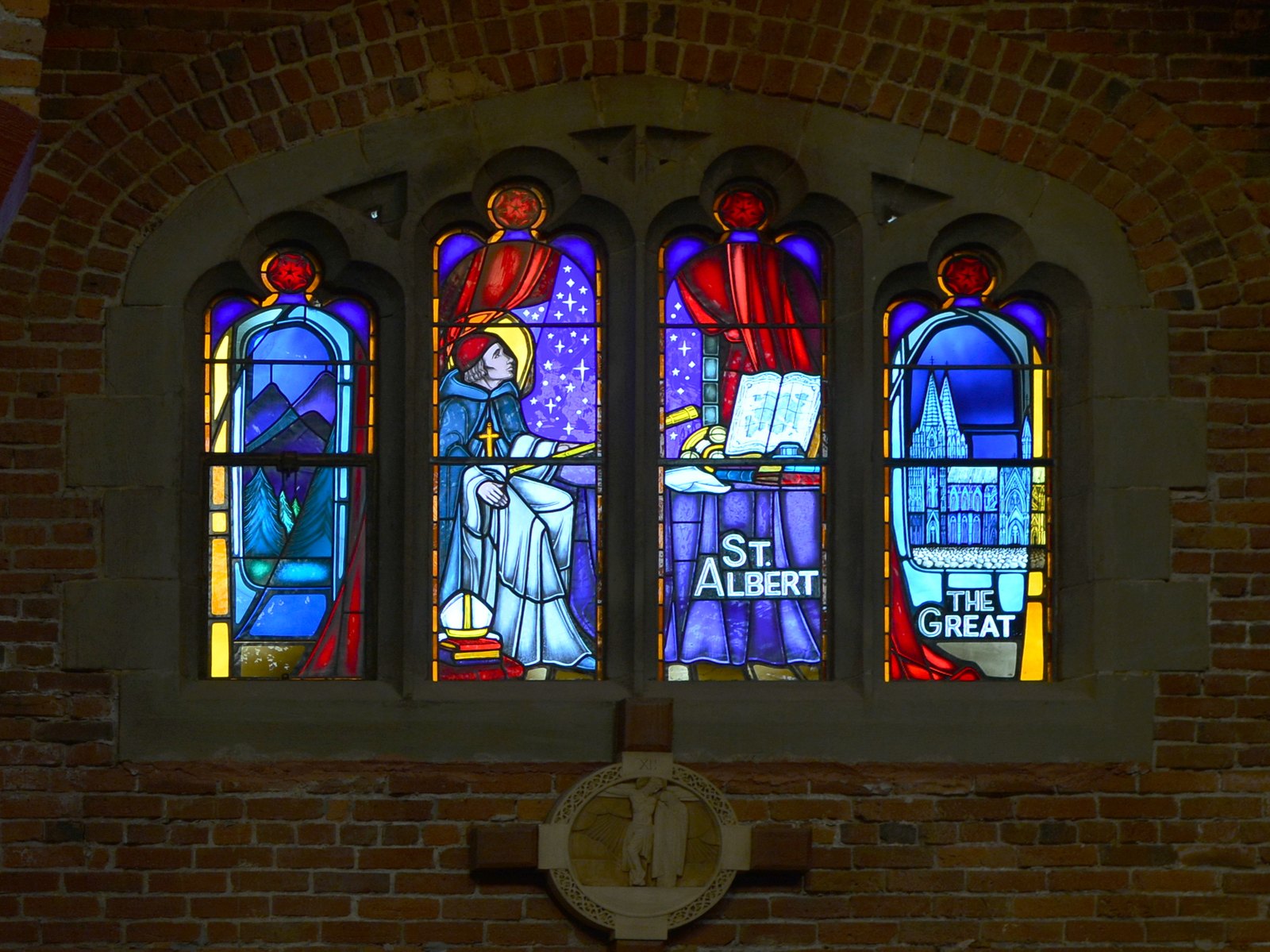 Vetrata con Sant'Alberto Magno, il santo del 15 novembre in cui si festeggia l'onomastico di Alberto (Blessed Sacrament, Seattle)